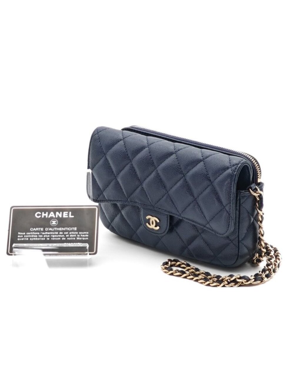Chanel Mini Quilted Caviar Leather Chain Shoulder Bag